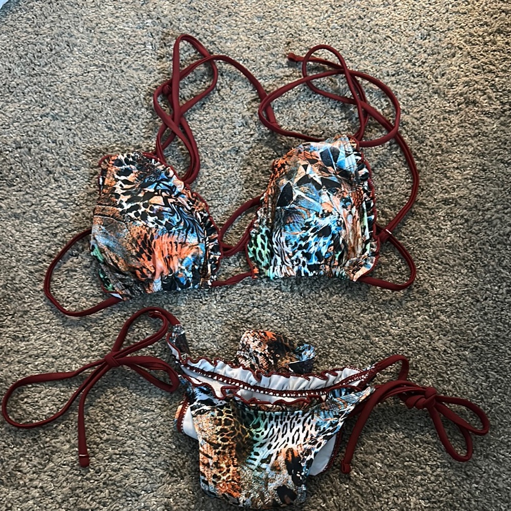 Multicolor Animal Print Bikini